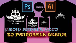 Transform logo to printable design من شعار وصولا الى تصميم قابل للطبعة PS AI CANVA