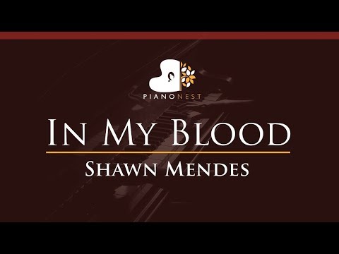 Lower Shawn Mendes - In My Blood - HIGHER Key (Piano Karaoke / Sing Along)