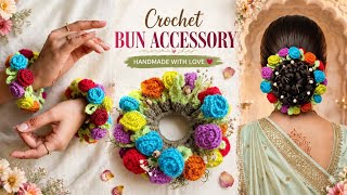 Crochet Roses Hair Rubberband Easy Pattern For Beginners Step By Step 