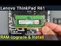 Lenovo thinkpad r61 mise  jour et installation de la ram