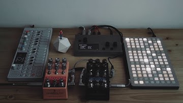 Monome Norns (Cheat-codes script), Grid, Teenage Engineering OP-1, Chase Bliss Mood and Thermae