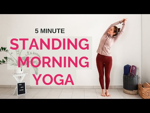 5 min STANDING MORNING YOGA STRETCH | Yoga without mat | Yoga with Uliana
