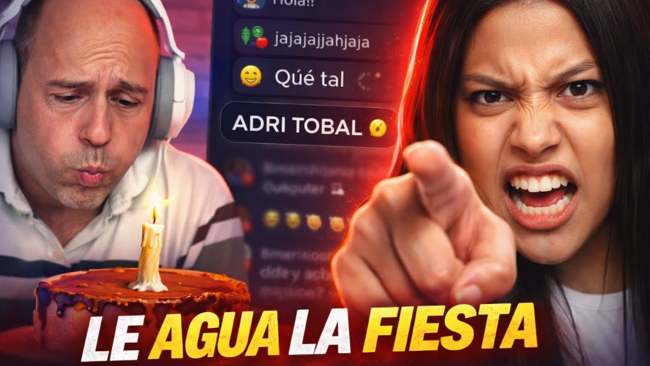 Adri Toval IRRUMPE en el directo de Juancavlog y le REVIENTA su cumpleaños
