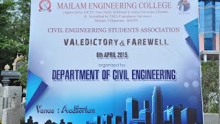 Mailam Engineering College - Civil Valedictory And Farewell