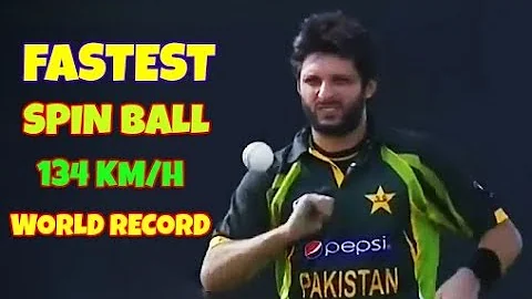 Shahid Afridi Fastest spin ball 134 km/h | shahid afridi world record