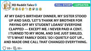 AT MY DAD’S BIRTHDAY DINNER, MY SISTER STOOD UP AND SAID, ‘LET’S THANK MY... - BEST REDDIT STORIES