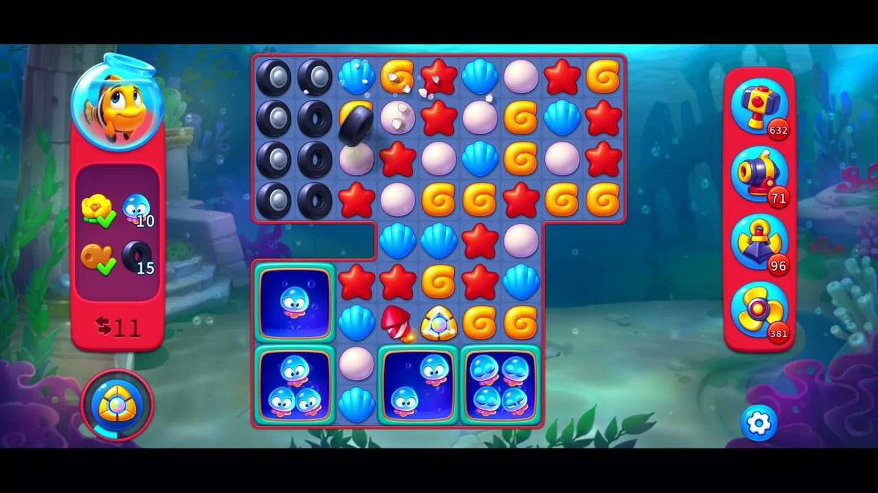 Fishdom Hard level 14955 no boosters フィッシュダム ハード - YouTube
