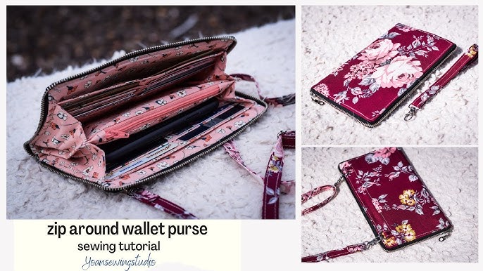 DIY Simple clutch wallet with zipper pocket and card slots / wrist strap  long wallet [Tendersmile] 