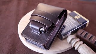 【レザークラフト】Making Leather Cigarette case.