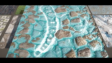 InfiniSPLAT shader graph based splat mapping, dynamic ripples with caustics