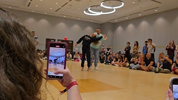 Luiza & Paolo performing a Brazilian Zouk Demo after class at Zouk Heat 2025