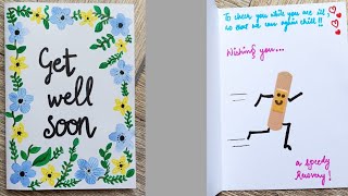 GET WELL SOON DIY CARD| TAKE CARE CARD FOR LOVED ONES| EASY CARD MAKING| BEAUTIFUL PAINTED BORDER