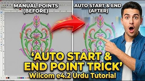 How to Learn Auto Start & End Point in Machine Embroidery Studio E4.2 | Complete Tutorial
