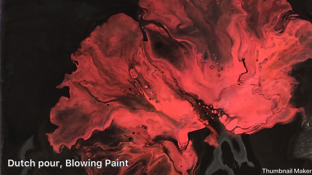 (282) Dutch Pour With a Mini Blower Paint Acrylic Pouring Painting. YouTube