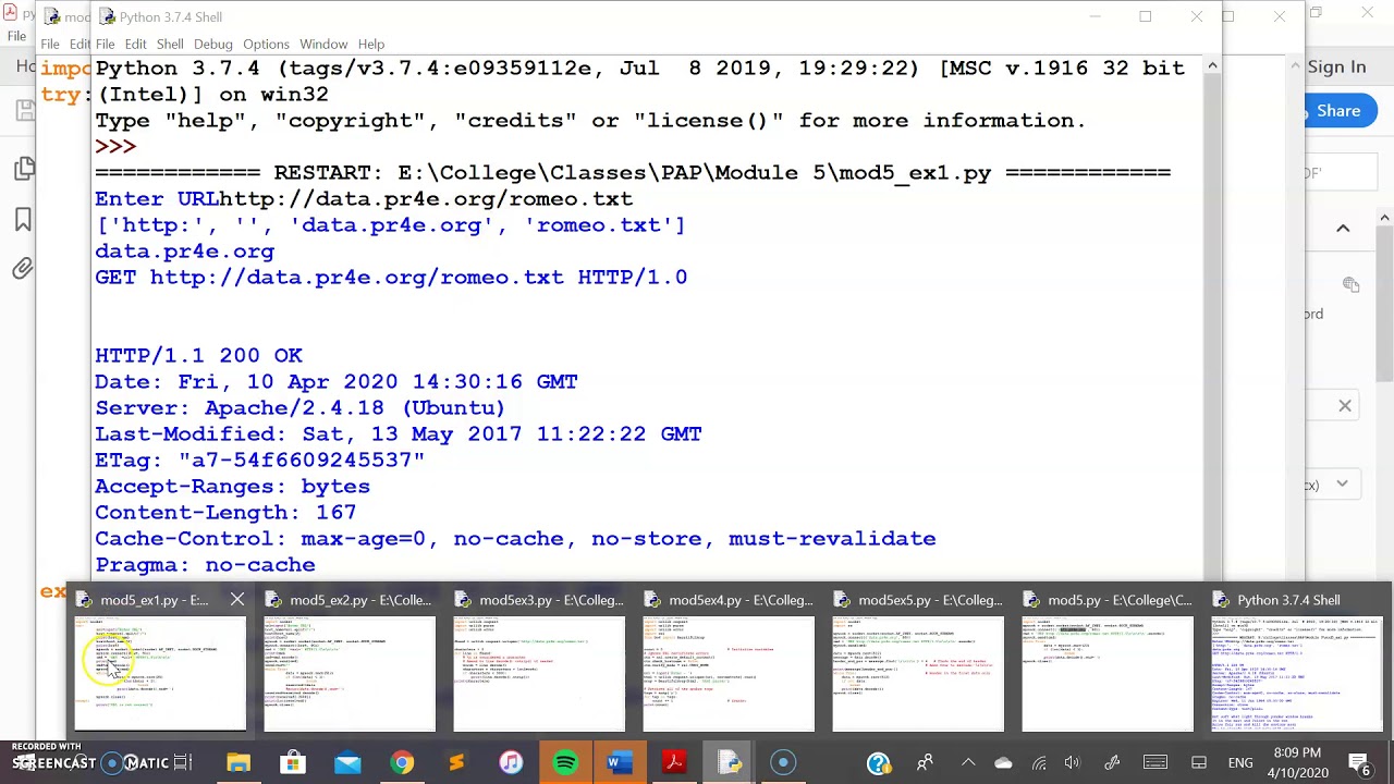 #PAP_VTU_17CS664_Module 5-Network Programming EXERCISE 1 and EXERCISE 2 ...