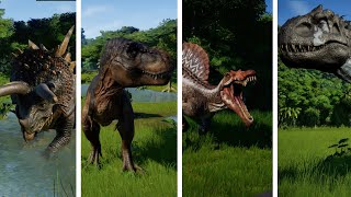Stegoceratos vs T Rex, I Rex, Spinosaurus, Indoraptor - Dinosaurs Fighting (1080p 60FPS) screenshot 4
