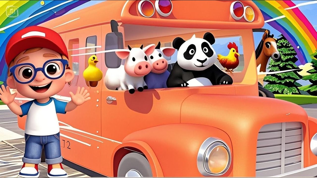 [1 MINUTE LOOP] Wheels on the Bus Animal Crew – Sing-Along with Wild & Farm Buddies