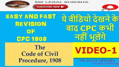 QUICK REVISION Civil Procedure Code 1908#civillaw  #civilprocedurecode