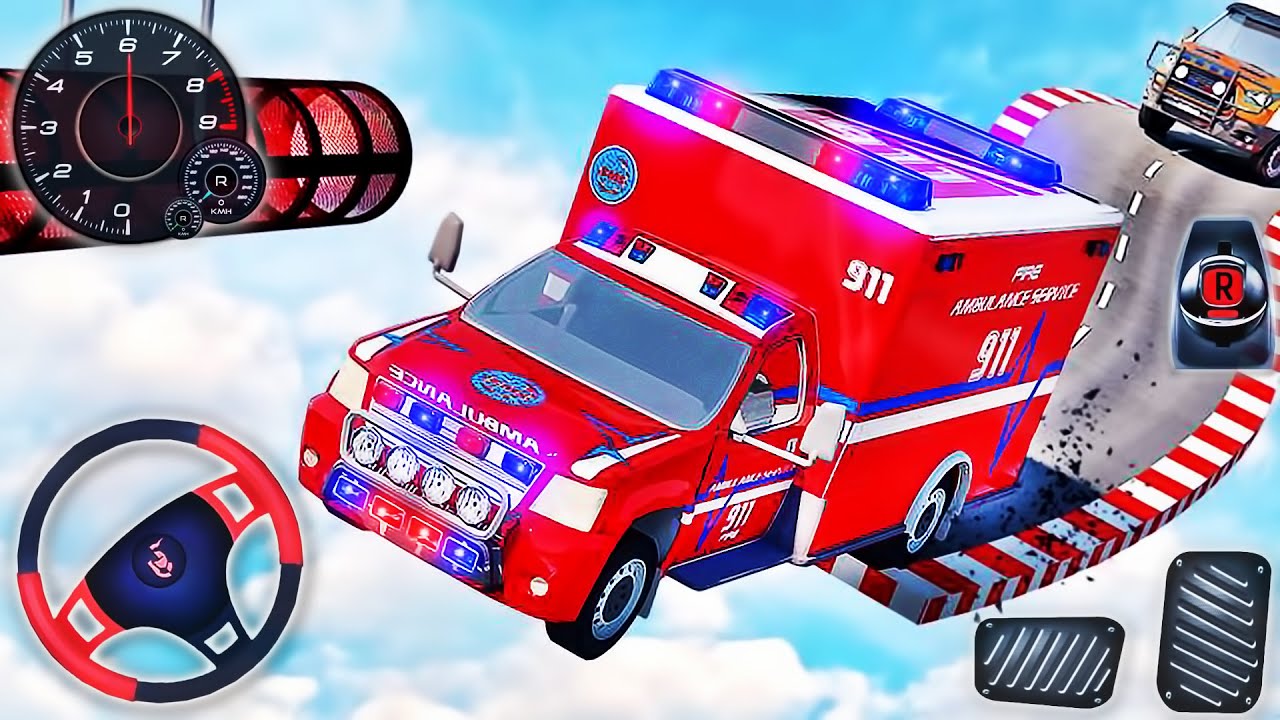 Ambulance Stunt Van Racing - Impossible Tracks Car Driving Simulator - Android GamePlay #2