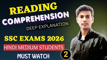 Reading comprehension for ssc exams 2026 ( part 2 ) _ SSC CGL, CHSL, MTS, CPO, STENO AND BANK