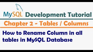 How to Rename Column in all tables in MySQL Database - MySQL Developer Tutorial