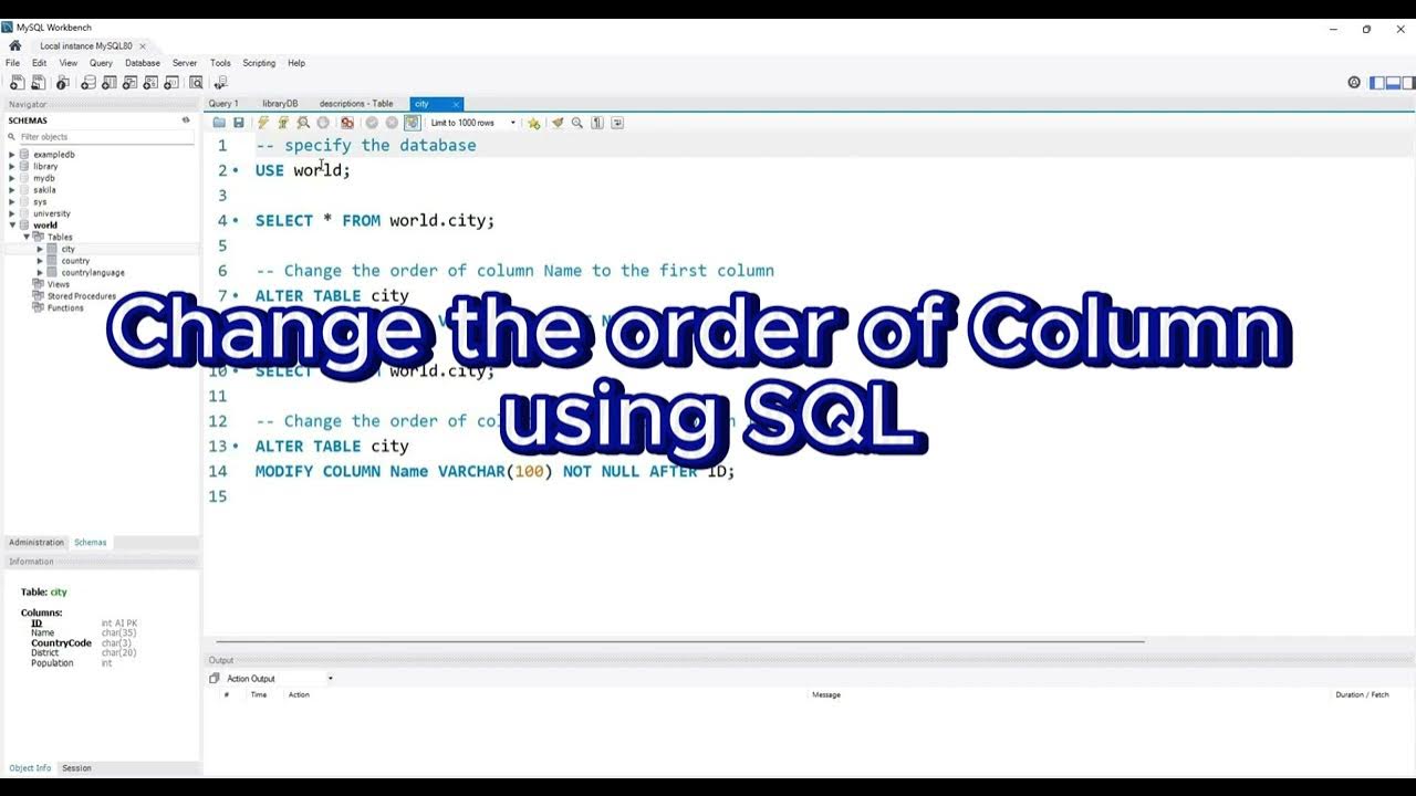 SQL DDL : Change Order of Column using SQL | Rearrange Columns in ...