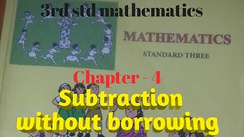 Subtraction without borrowing || chapter -4 ||3rd std math.