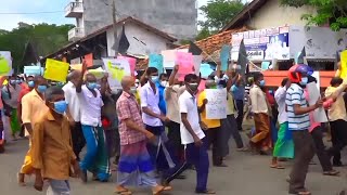 Farmers in Sri Lanka protest fertilizer ban