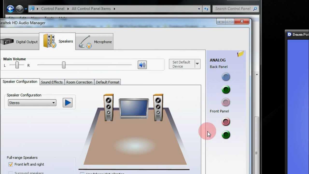 Play audio with both headphones and speakers with realtek in windows a