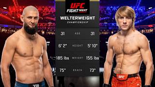 Khamzat Chimaev vs Paddy Pimblett Full Fight - UFC 5 Fight Night