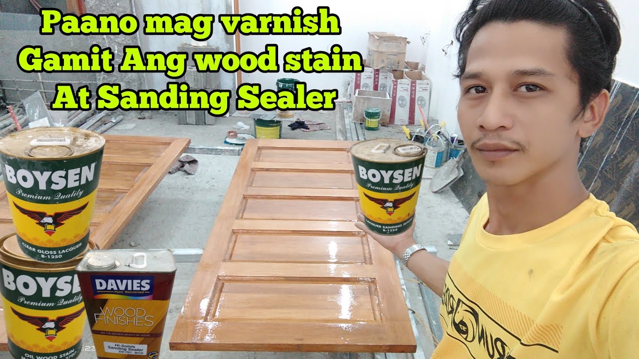 paano mag varnish Gamit ang oil wood stain at Sanding Sealer | tutorial | Madali lang ito!