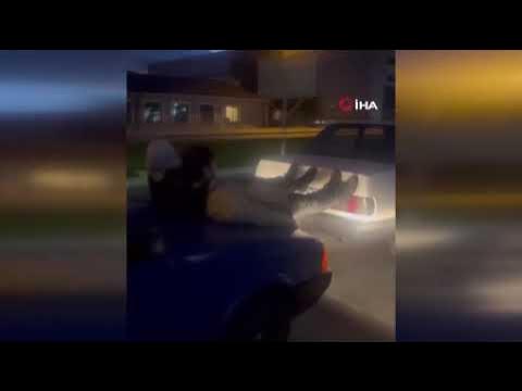 Bursa'da 'T&uuml;rk işi otomobil kurtarma' kameralara bu şekilde yansıdı