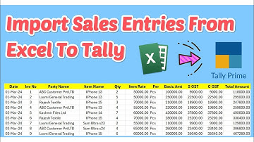 How to import Sales from Excel, Import Item wise Sales Entries in TallyPrime