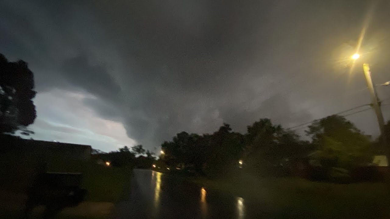 Violent incredible Classic supercell thunderstorm with funnel cloud in ...