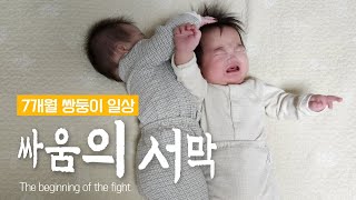 쌍둥이 7개월 육아기록/ 싸움의서막/ 배밀이시작/ 첫크리스마스