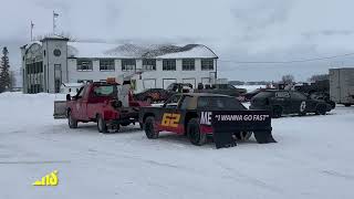 Ice racing on the snow and ice from Ormstown, Quebec, Canada! Stock cars on a road course.