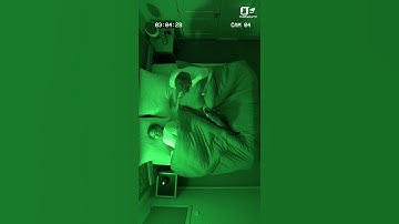 Cat Smells Smoke & Escalates Alerts Until Owners Wake | Overhead Night Vision CCTV 🐾🔥 #Shorts