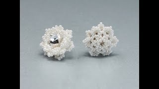 How to bezel 10mm rivoli - Snowflakes Earrings - Free Beading Tutorial by Sidonia