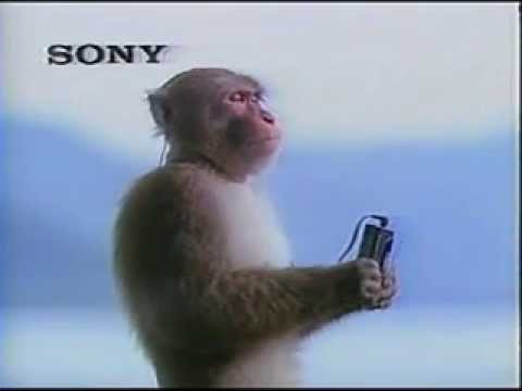 Vintage Old 1980's Sony Walkman Monkey Commercial 