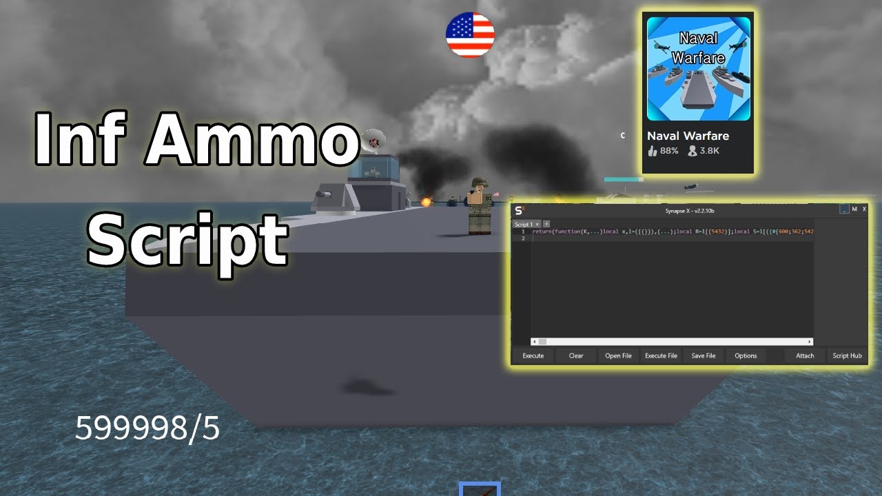 Roblox Naval Warfare Inf Ammo Script Working Youtube - roblox naval games