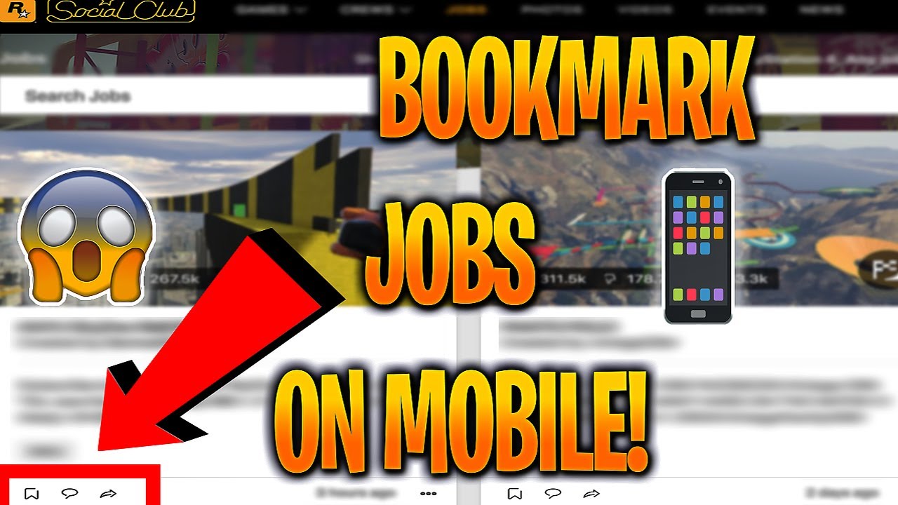 How to Bookmark Jobs on Rockstar Social Club on Mobile Devices!! YouTube