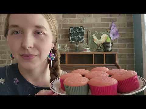 ASMR Piping Buttercream Icing on Strawberry Cupcakes/ Happy Birthday, Ethan!
