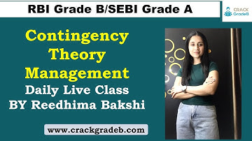 Contingency Theory  (Management): RBI/SEBI