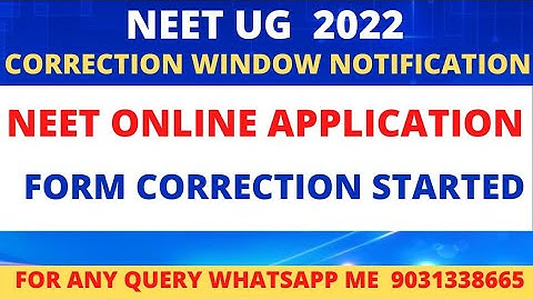 Neet 2022 UG! Application form Correction Window Open 💥💥💥