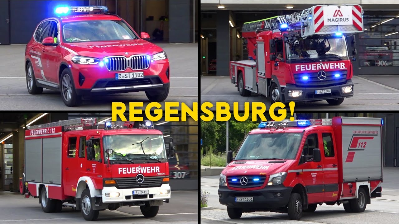 [GEWERBEBRAND & neuer KDOW!] - Feuerwehr REGENSBURG auf Einsatzfahrt!