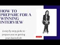 How To Prepare For a winning Interview