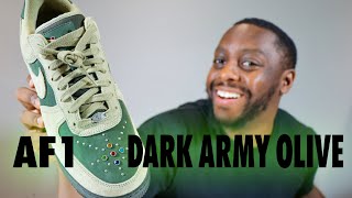 Nike Air Force 1 Dark Army Olive 💎 On Foot Sneaker Review QuickSchopes 721 Schopes HF0674 300 Jewel