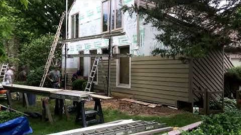 EMA Construction, Cincinnati, Ohio, installing Hardie Board Siding, Time Lapse