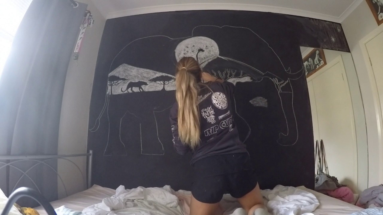 Bedroom Feature Wall Chalk Drawing Africa Youtube