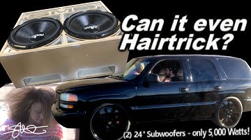The "Skelator" Box - 2 MASSIVE Sundown 24" Subwoofers on 5k Watts - Can it even Hairtrick? video 8